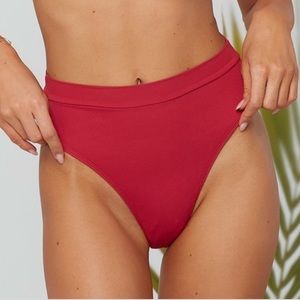 L'space High Waisted Ribbed Bikini Bottoms